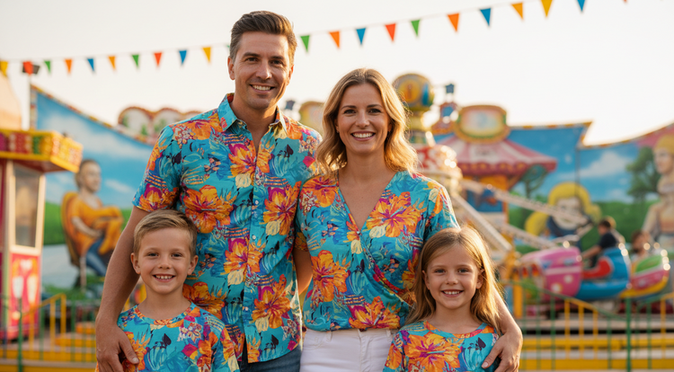  A stylish European family