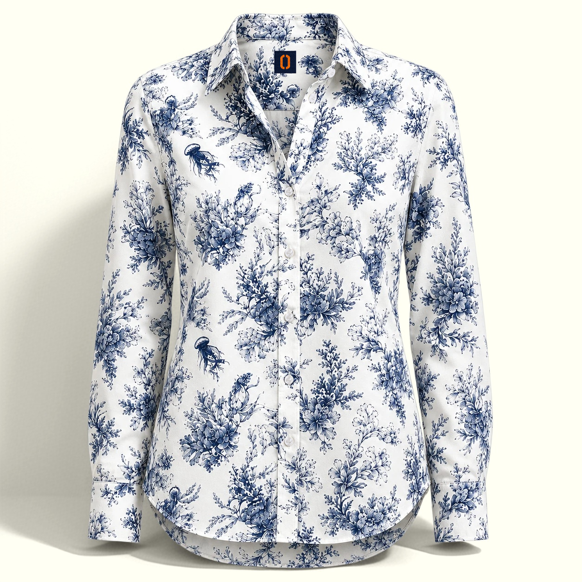 Blue Toile Blouse
