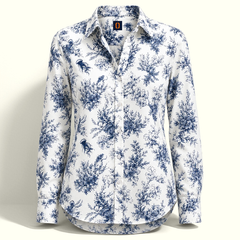 Blue Toile Blouse