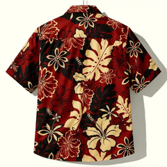 Burgundy Hibiscus Shirt