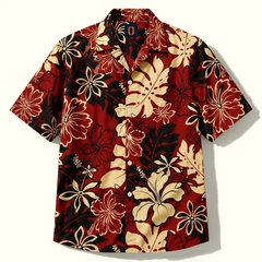 Burgundy Hibiscus Shirt