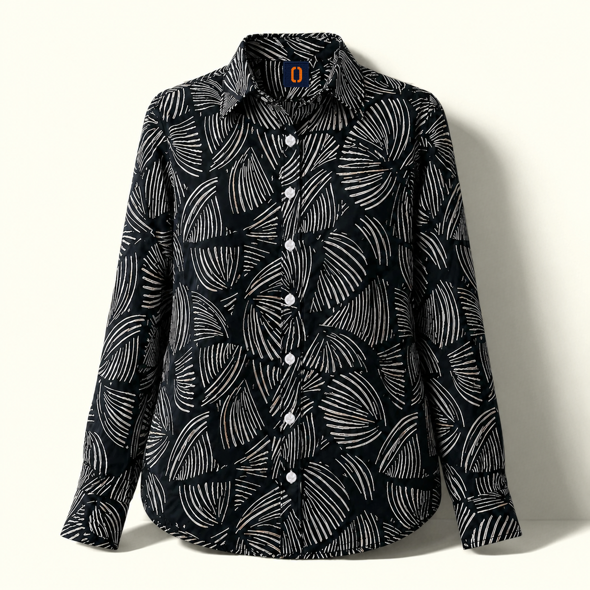 Midnight Palm Blouse