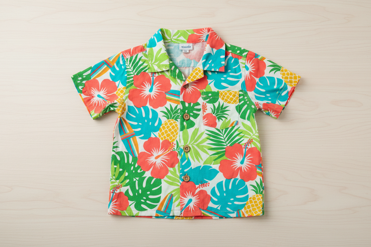 vibrant Hawaiian shirt designed just for Kid. 
